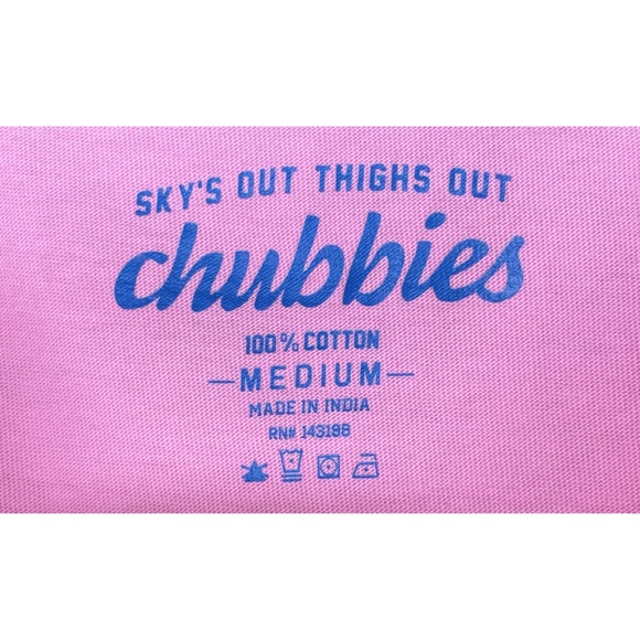 Chubbies Womens Medium Pink SOTO Double Sided Logo Tank Top Sky’s Out Thighs Out - Picture 3 of 3
